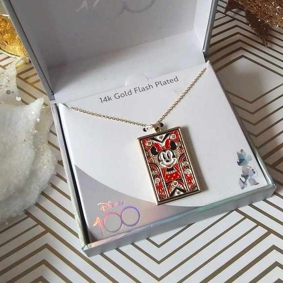 New in Box Disney Minnie Mouse Face Card Necklace - Picture 3 of 12